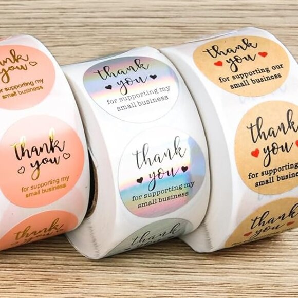 Thank You Stickers Small Business - 1500 Sticker Bundle - 3 Rolls - Picture 5 of 5